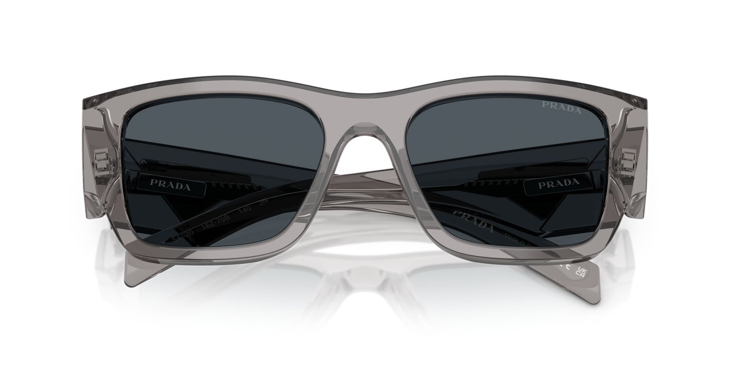 Sunglasses Prada PR 10ZS (16Z70B) color transparent asphalt shape square lenses grigio scuro