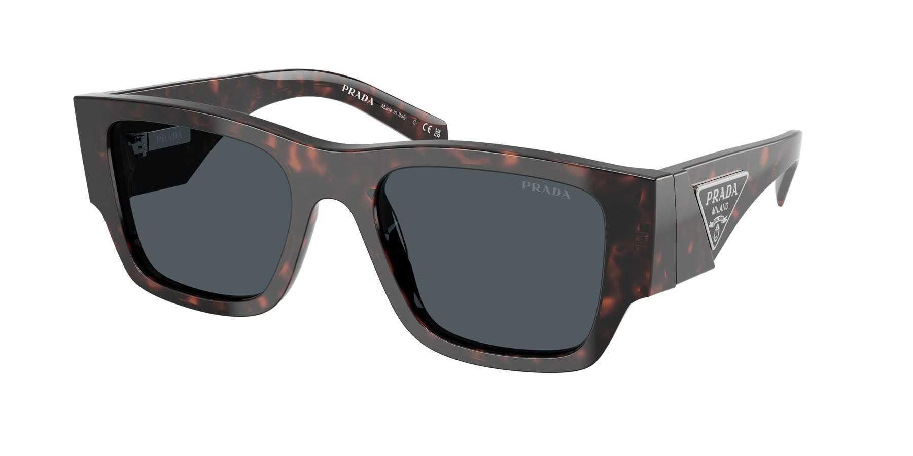 Occhiali da sole Prada PR 10ZS (17N70B) colore root tartarugato forma quadrato lenti grigio scuro