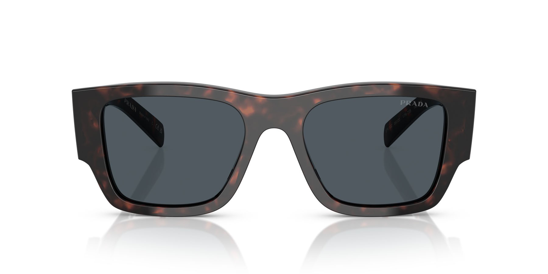Occhiali da sole Prada PR 10ZS (17N70B) colore root tartarugato forma quadrato lenti grigio scuro