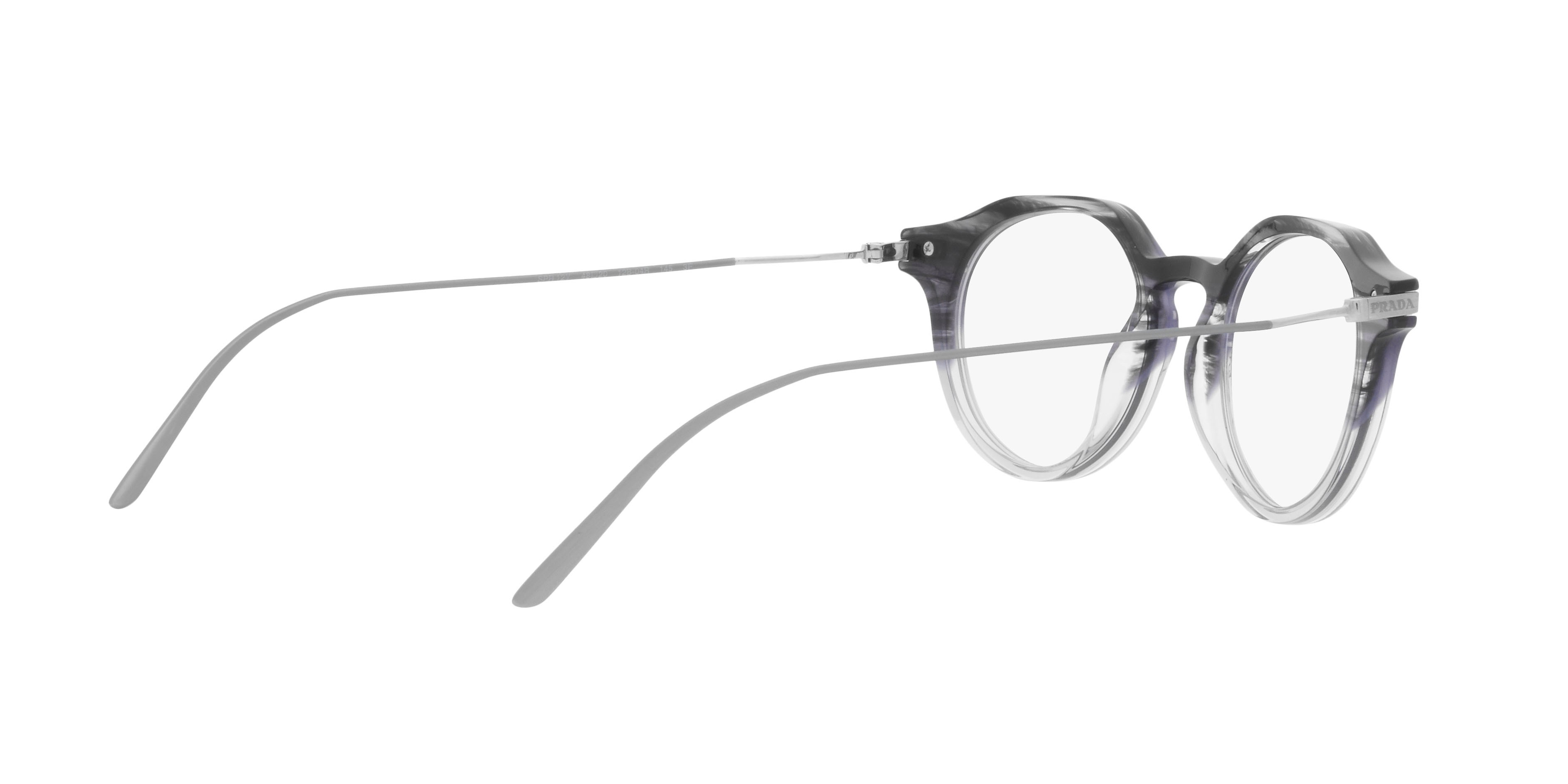 Sunglasses Prada PR 12YS (12B04R) color night sfumato crystal shape pantos lenses blu trasparente