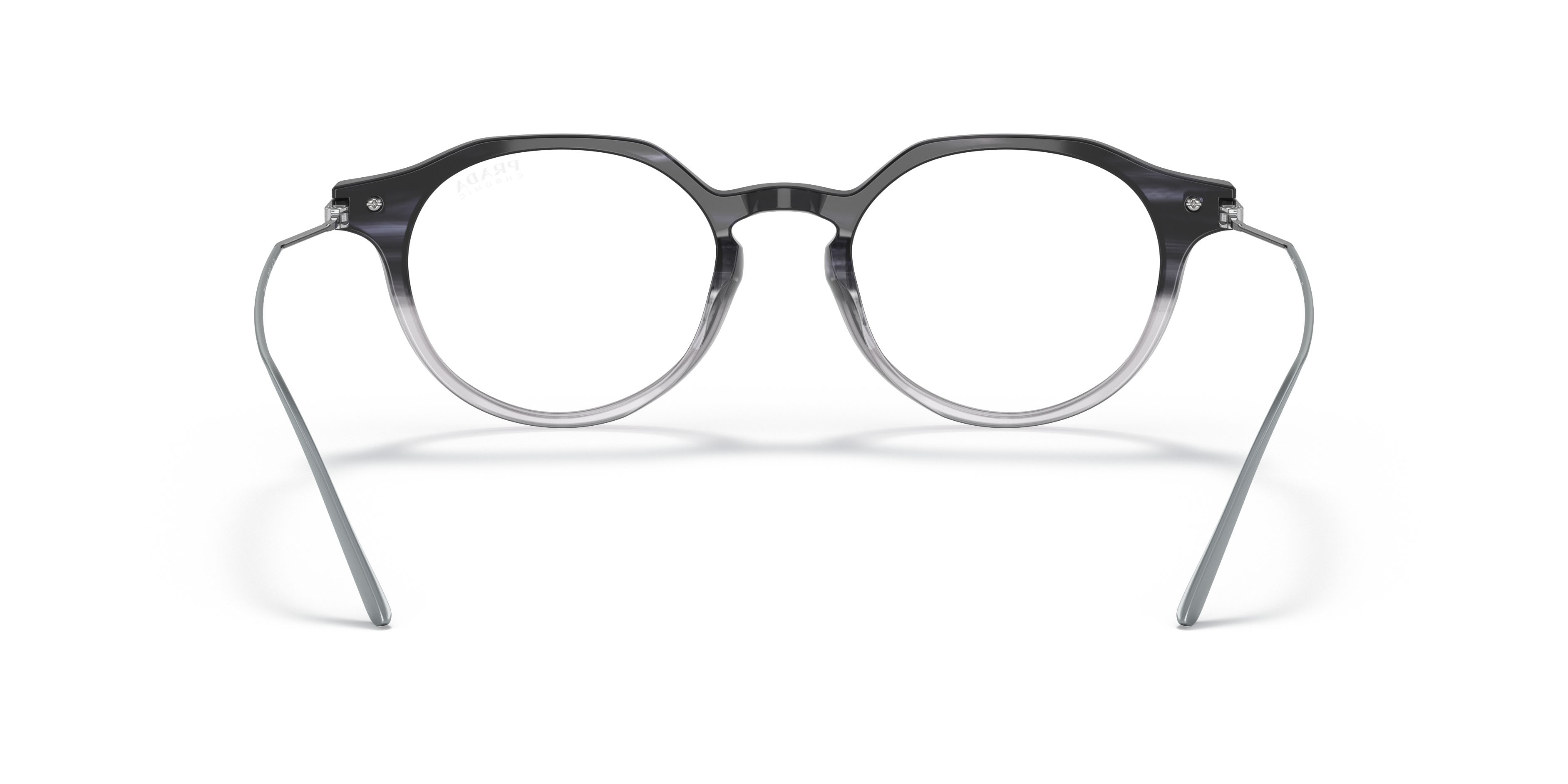 Sunglasses Prada PR 12YS (12B04R) color night sfumato crystal shape pantos lenses blu trasparente