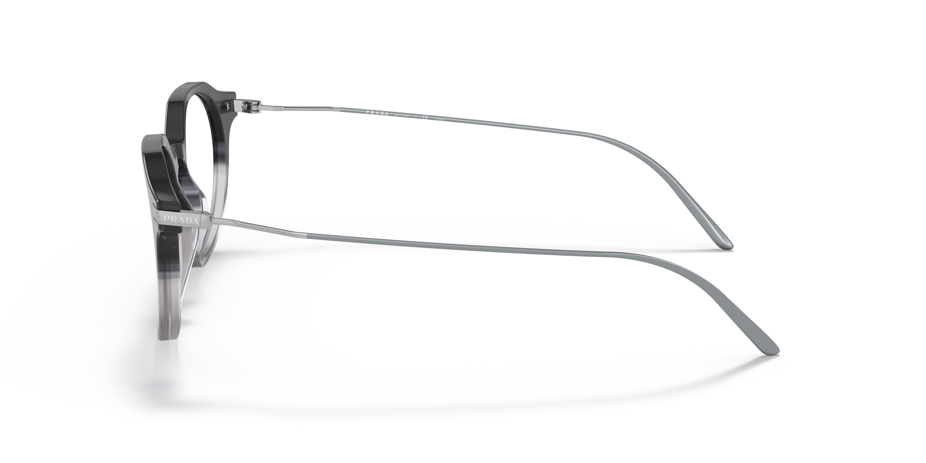Sunglasses Prada PR 12YS (12B04R) color night sfumato crystal shape pantos lenses blu trasparente