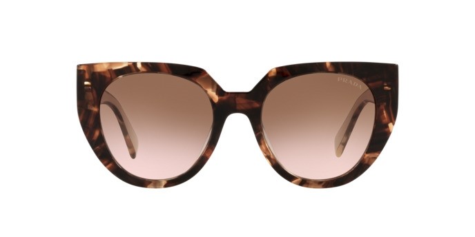 Sunglasses Prada PR 14WS (01R0A6) color caramel tortoise/powder shape cat eye lenses brown gradient