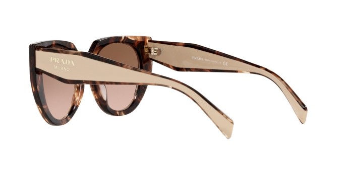 Sunglasses Prada PR 14WS (01R0A6) color caramel tortoise/powder shape cat eye lenses brown gradient