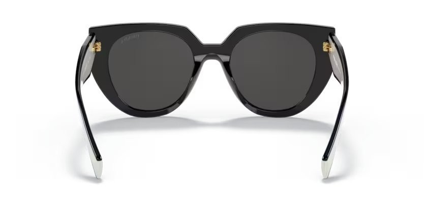 Sunglasses Prada PR 14WS (09Q5S0) color black/talc shape cat eye lenses dark grey