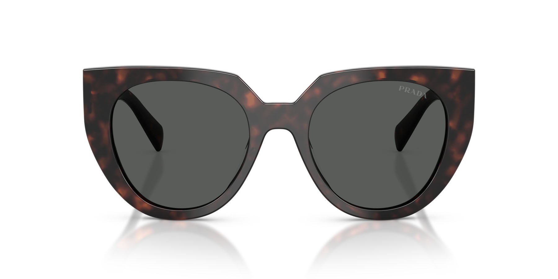 Sunglasses Prada PR 14WS (17N40L) color root tartarugato shape cat eye lenses grigio scuro