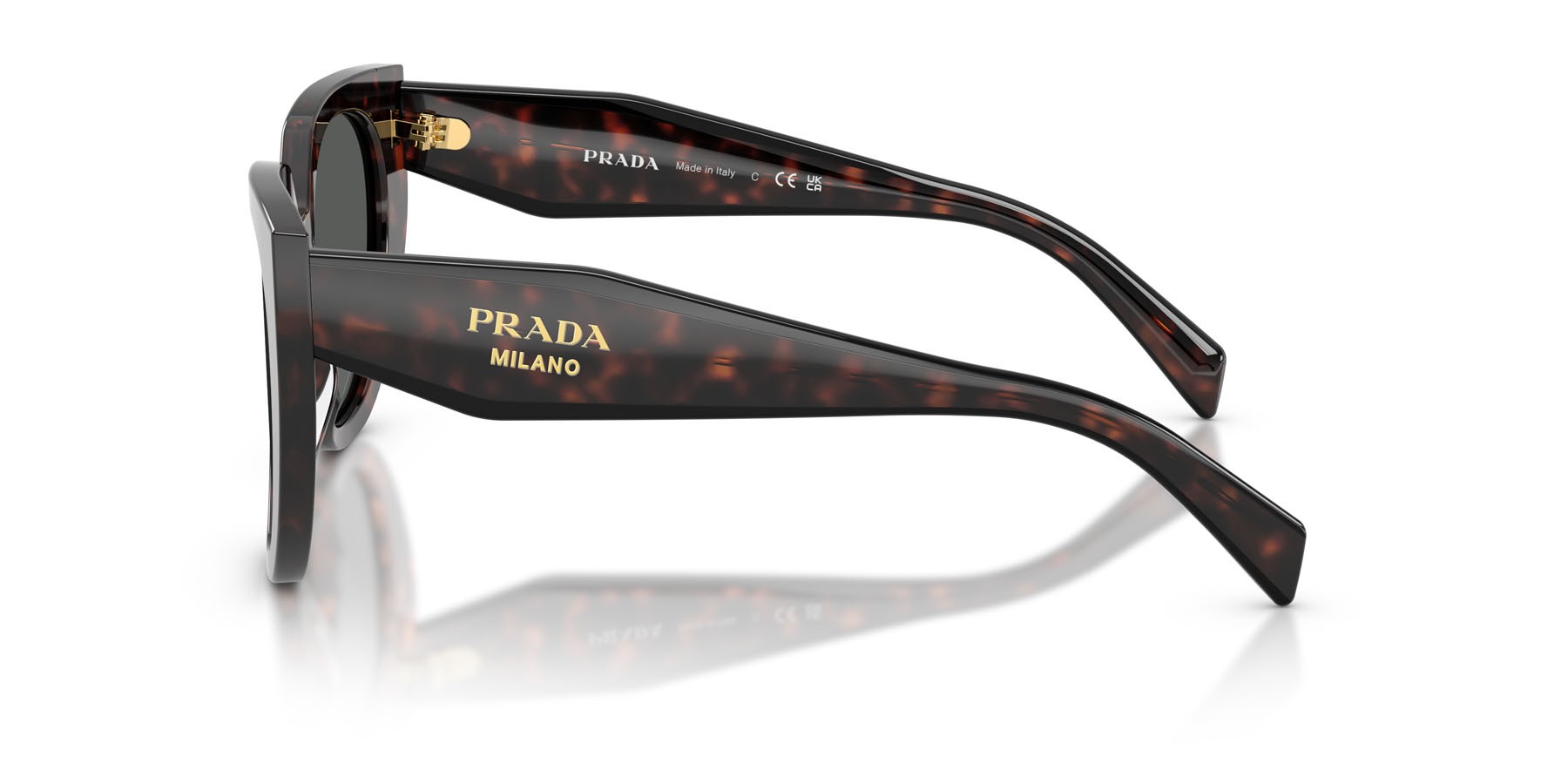 Sunglasses Prada PR 14WS (17N40L) color root tartarugato shape cat eye lenses grigio scuro