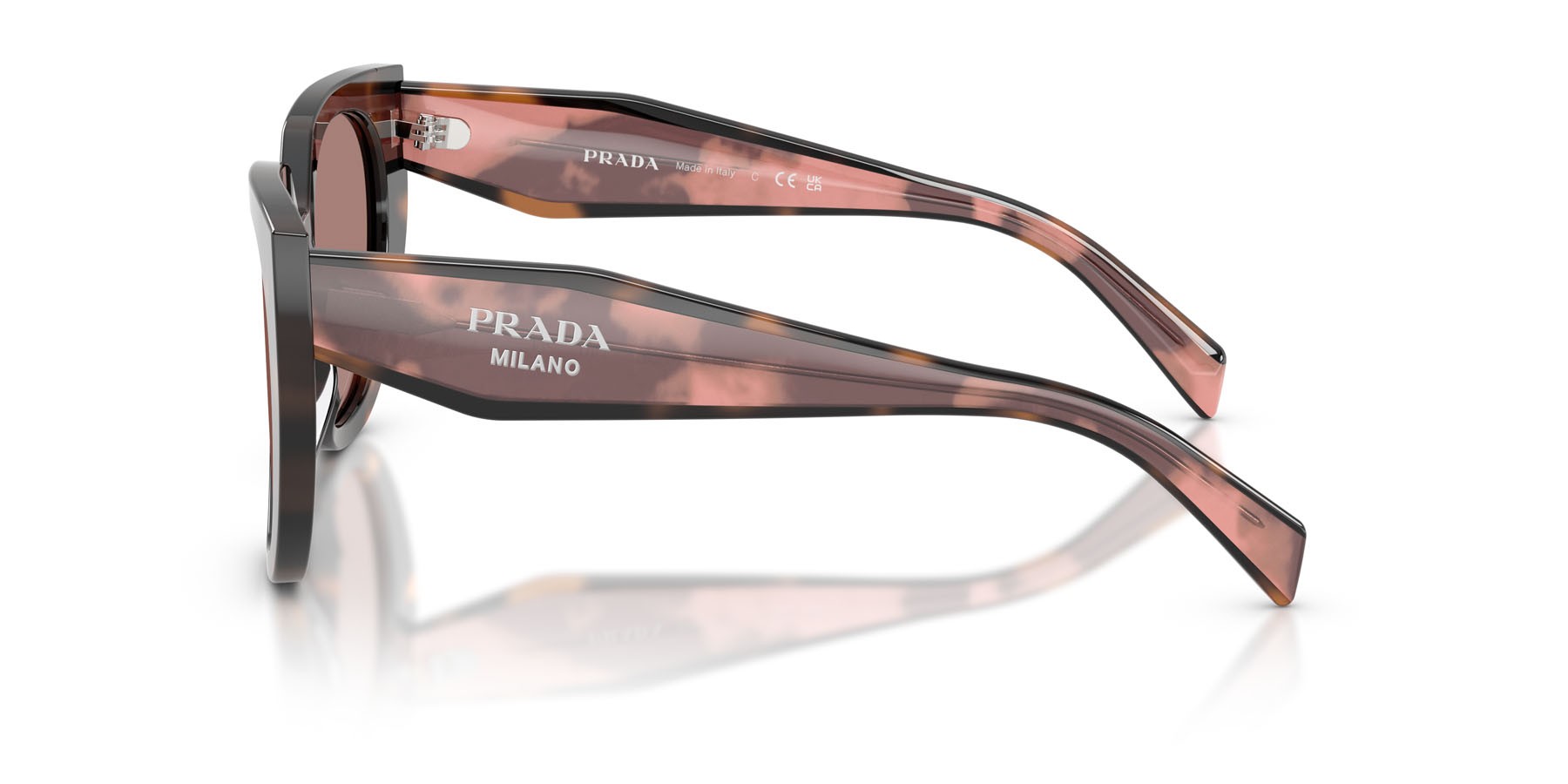 Sunglasses Prada PR 14WS (23A60B) color malva tartarugato shape cat eye lenses marrone chiaro