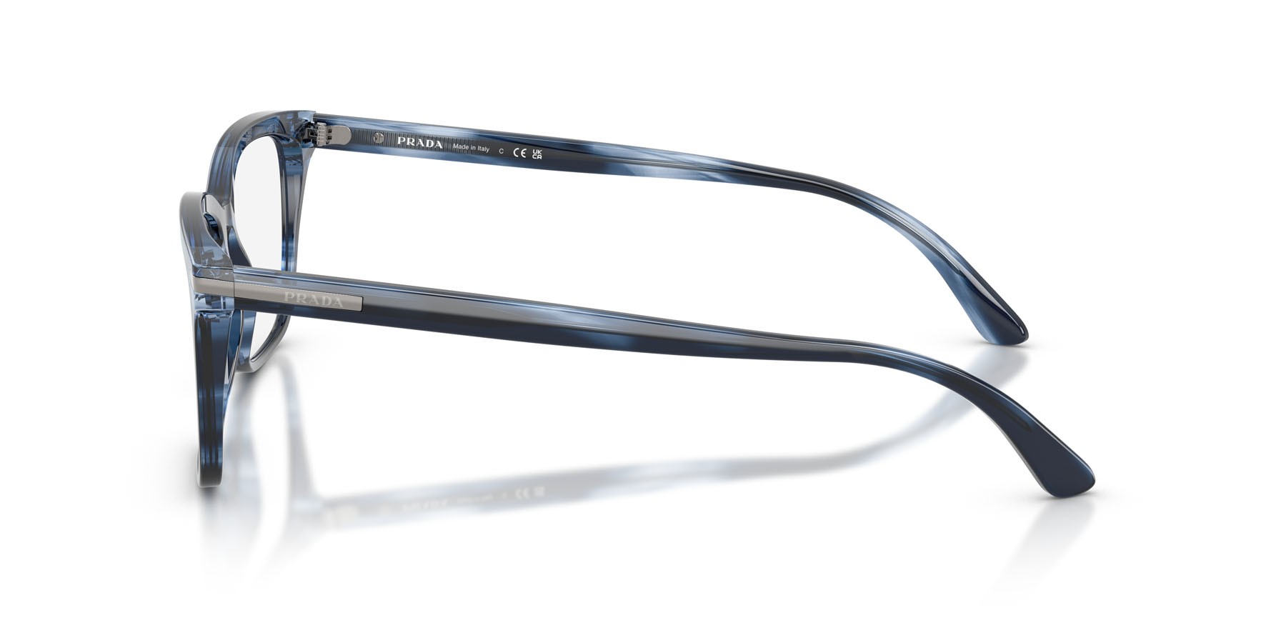 Eyeglasses Prada PR 14WV (26F1O1) color blu striato shape rectangle lenses lente demo