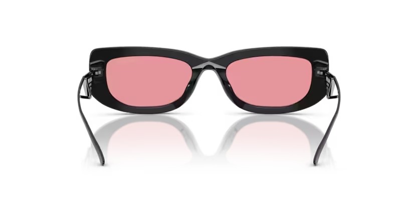 Occhiali da sole Prada PR 14YS (1AB30L) colore nero forma rettangolare lenti rosa