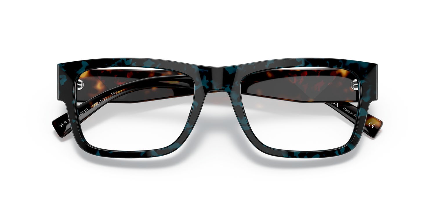 Brillen Prada PR 15YV (06Z1O1) farbe havana foglia di te form rechteckig gläser lente demo