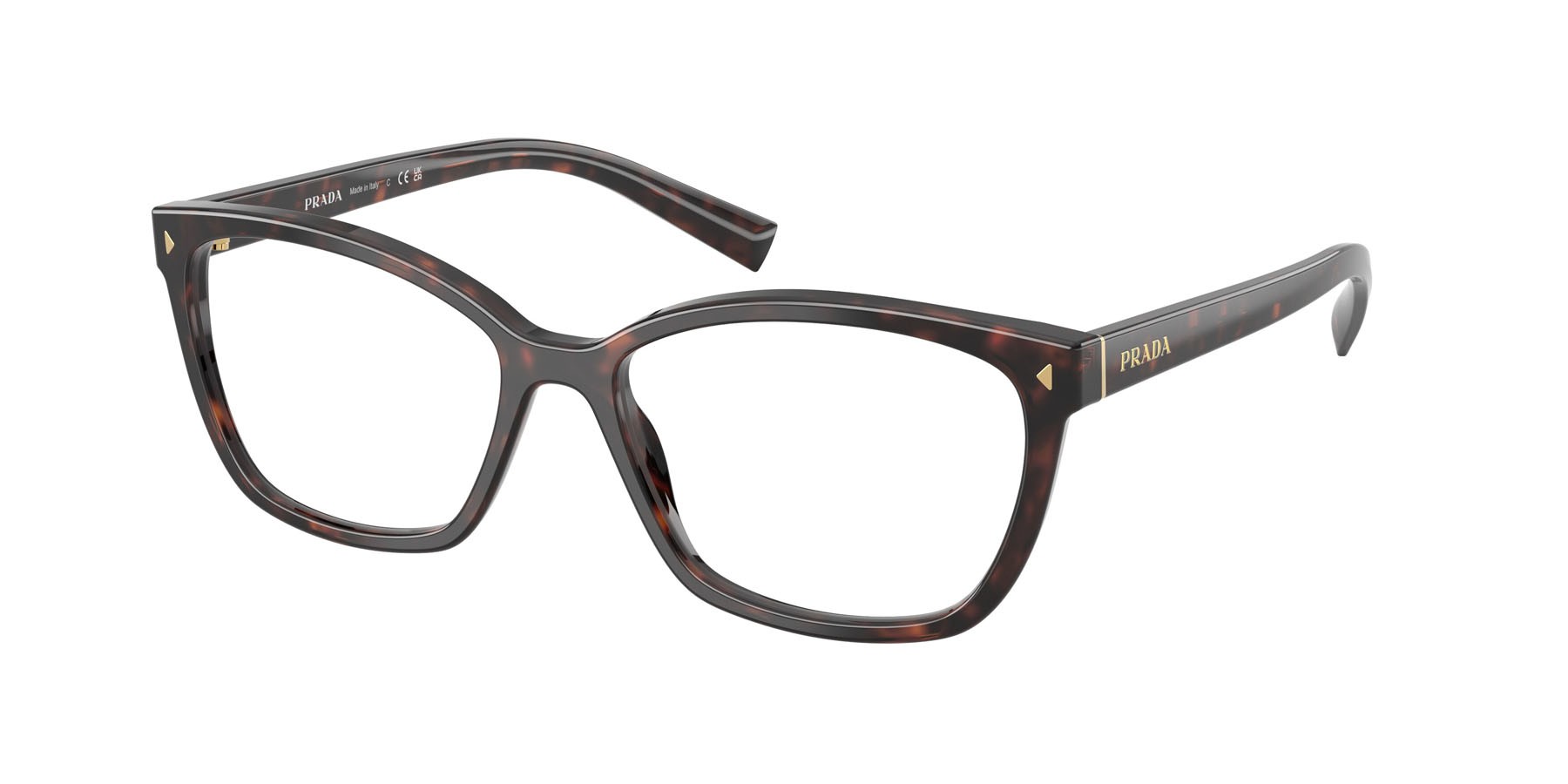 Eyeglasses Prada PR 15ZV (17N1O1) color root tartarugato shape rectangle lenses lente demo