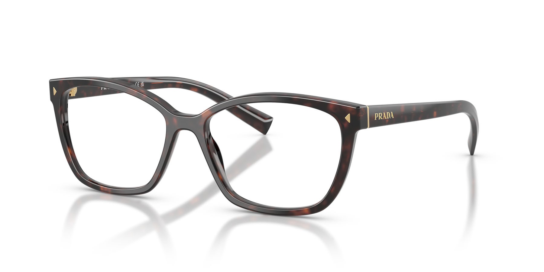 Eyeglasses Prada PR 15ZV (17N1O1) color root tartarugato shape rectangle lenses lente demo