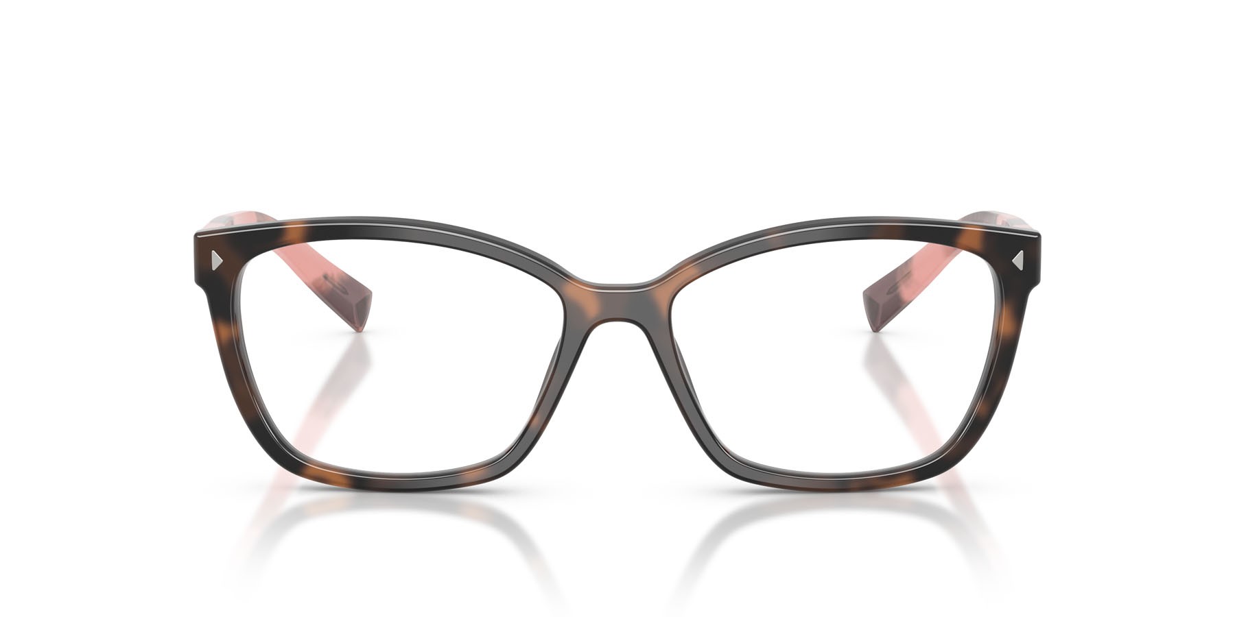Eyeglasses Prada PR 15ZV (23A1O1) color malva tartarugato shape rectangle lenses lente demo