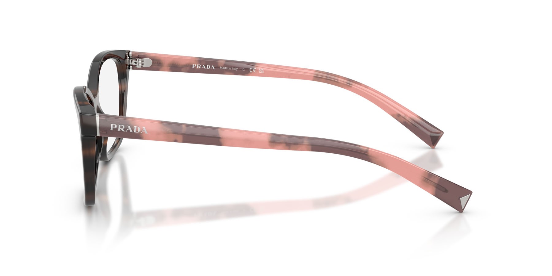 Eyeglasses Prada PR 15ZV (23A1O1) color malva tartarugato shape rectangle lenses lente demo