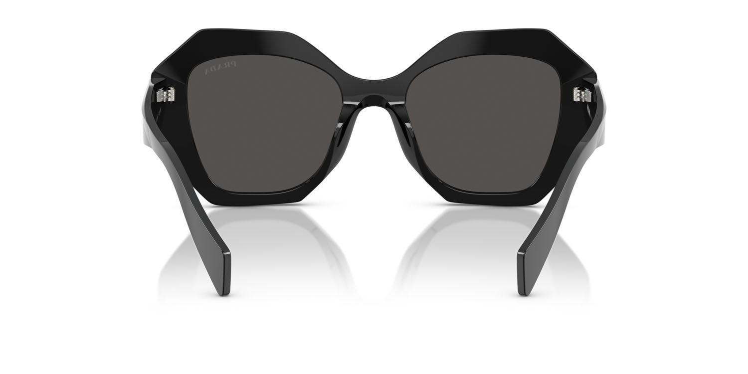 Sunglasses Prada PR 16WS (1AB5S0) color nero shape irregular lenses grigio scuro