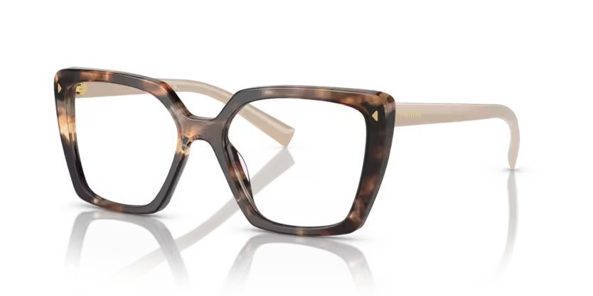 Occhiali da vista Prada PR 16ZV (07R1O1) colore rosa pastello forma quadrato lenti lente demo