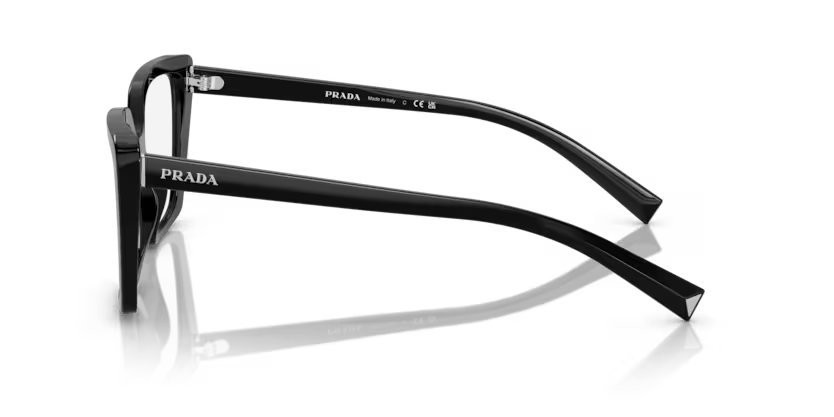 Eyeglasses Prada PR 16ZV (1AB1O1) color nero shape square lenses lente demo