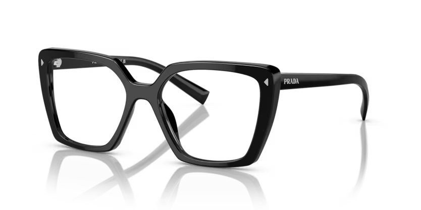 Eyeglasses Prada PR 16ZV (1AB1O1) color nero shape square lenses lente demo