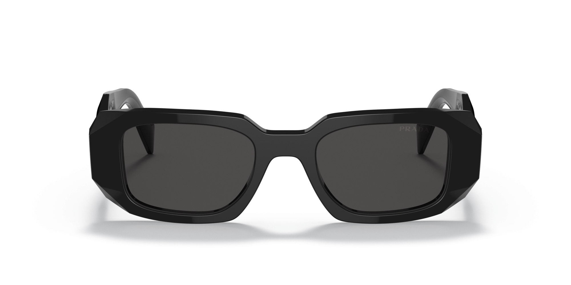 Sunglasses Prada Symbole PR 17WS (1AB5S0) color black shape rectangle lenses dark grey