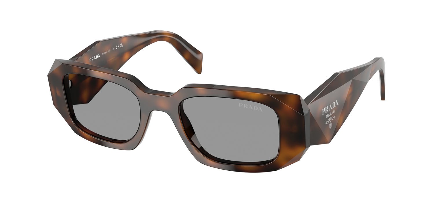 Sunglasses Prada PR 17WS (20D50Q) color juniper tartarugato shape rectangle lenses grigio