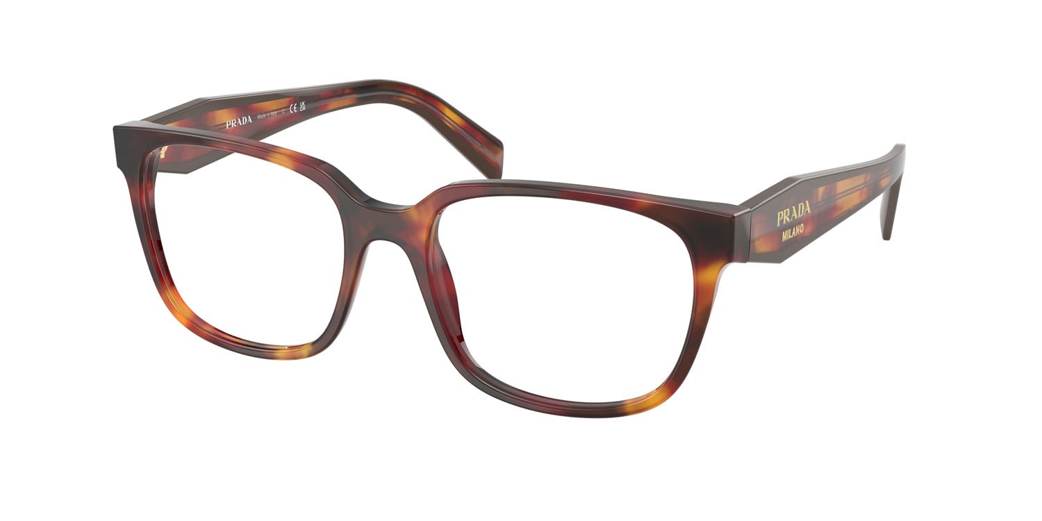 Eyeglasses Prada PR 17ZV (22A1O1) color turchese poppy shape rectangle lenses lente demo