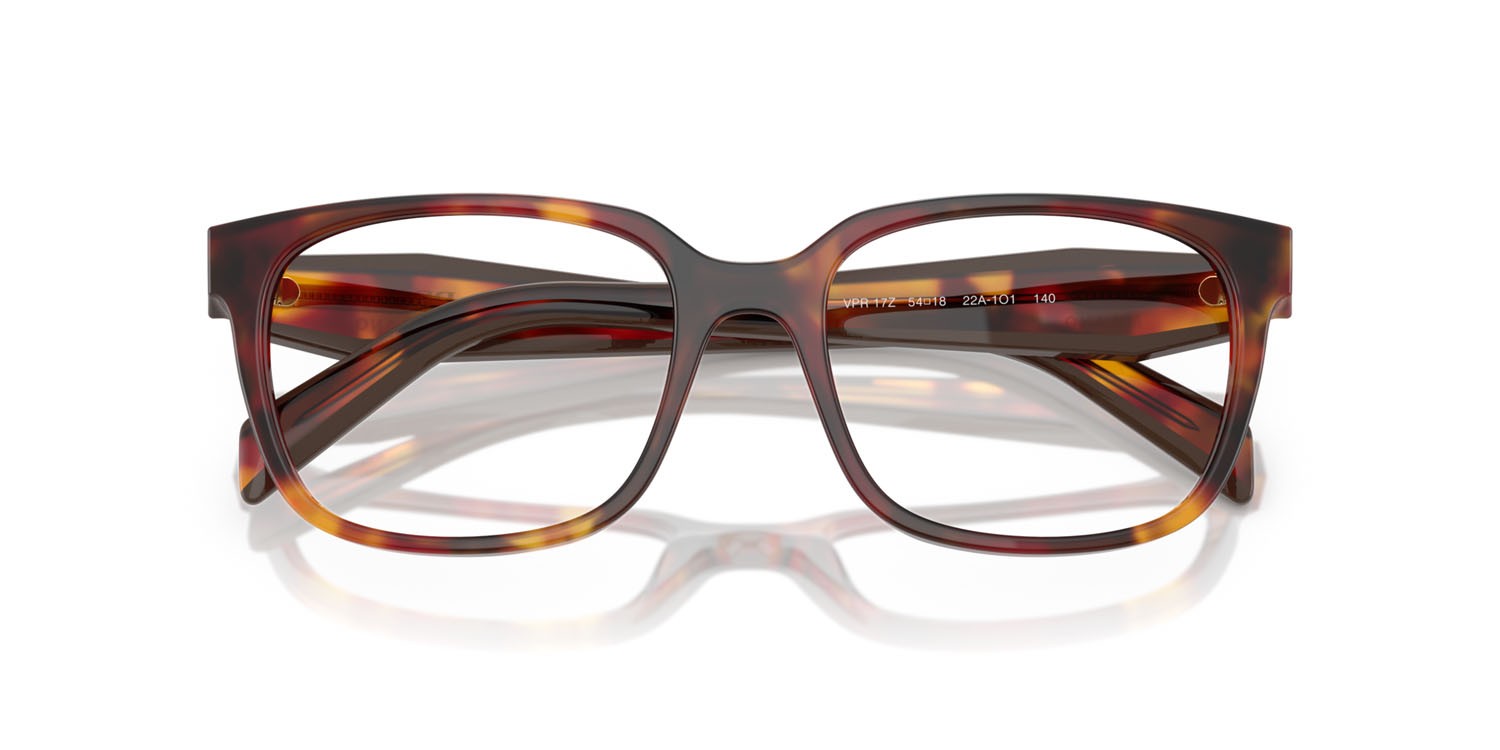 Eyeglasses Prada PR 17ZV (22A1O1) color turchese poppy shape rectangle lenses lente demo