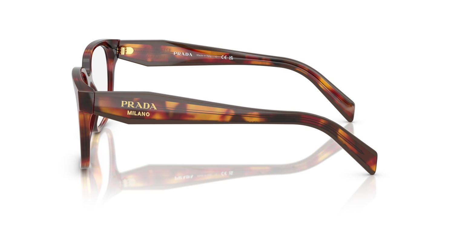 Eyeglasses Prada PR 17ZV (22A1O1) color turchese poppy shape rectangle lenses lente demo