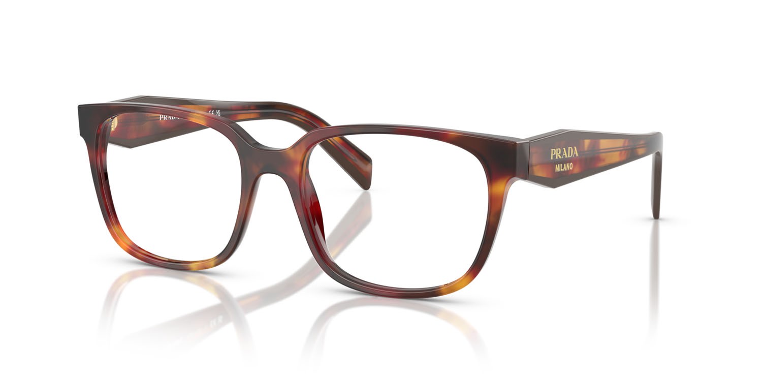 Eyeglasses Prada PR 17ZV (22A1O1) color turchese poppy shape rectangle lenses lente demo