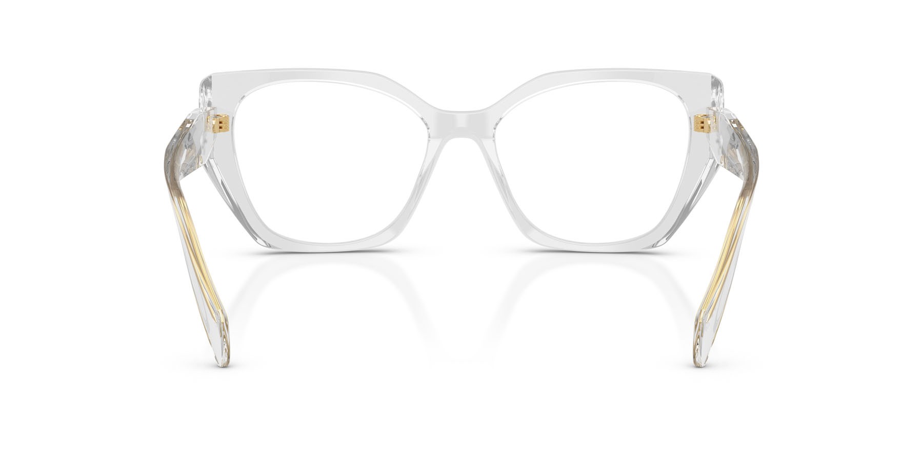 Eyeglasses Prada PR 18WV (12R1O1) color grigio trasparente shape irregular lenses lente demo