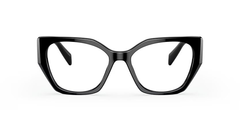 Eyeglasses Prada PR 18WV (1AB1O1) color black shape irregular lenses demo lens