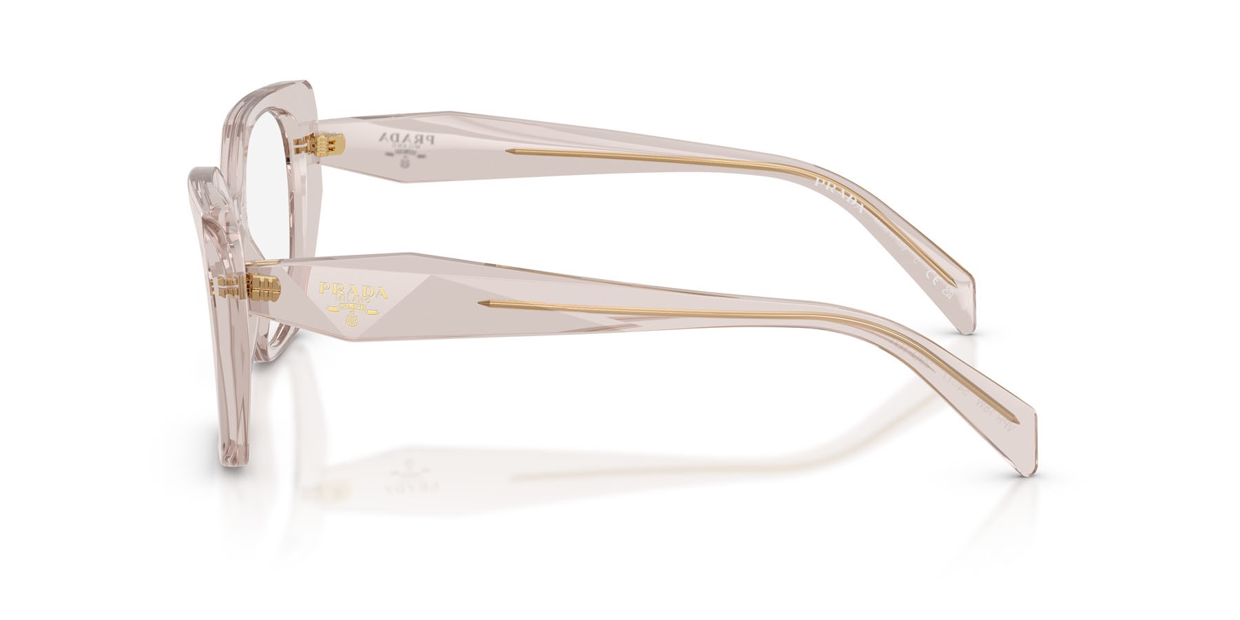 Eyeglasses Prada PR 18WV (29D1O1) color malva freddo shape irregular lenses lente demo
