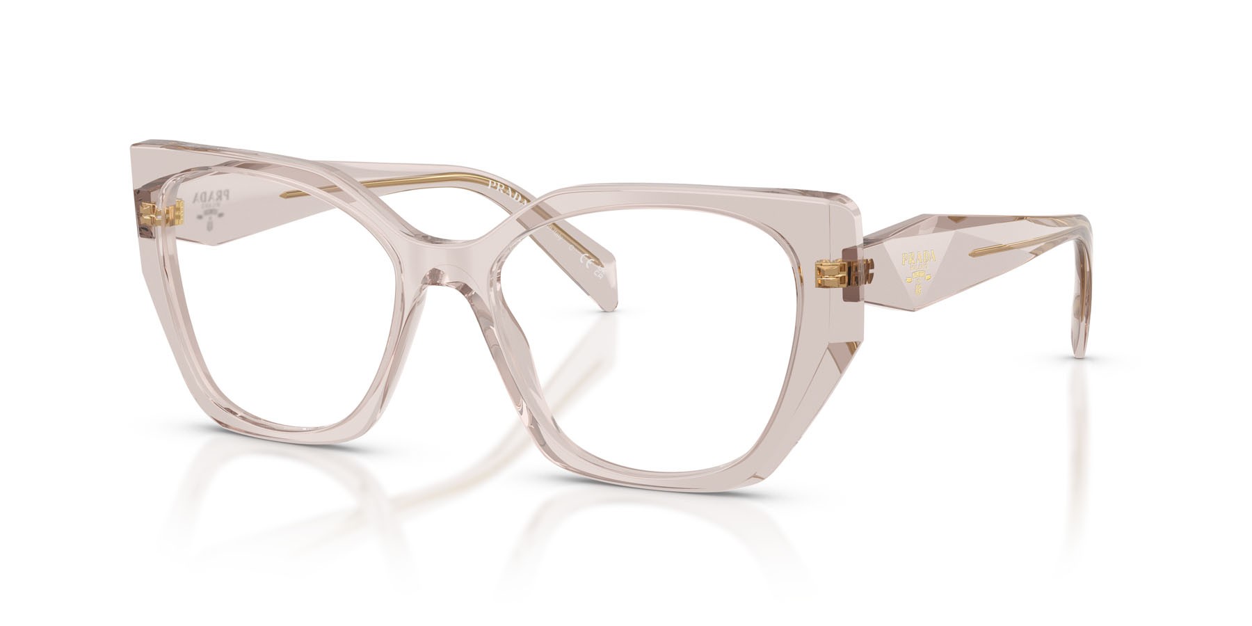 Eyeglasses Prada PR 18WV (29D1O1) color malva freddo shape irregular lenses lente demo