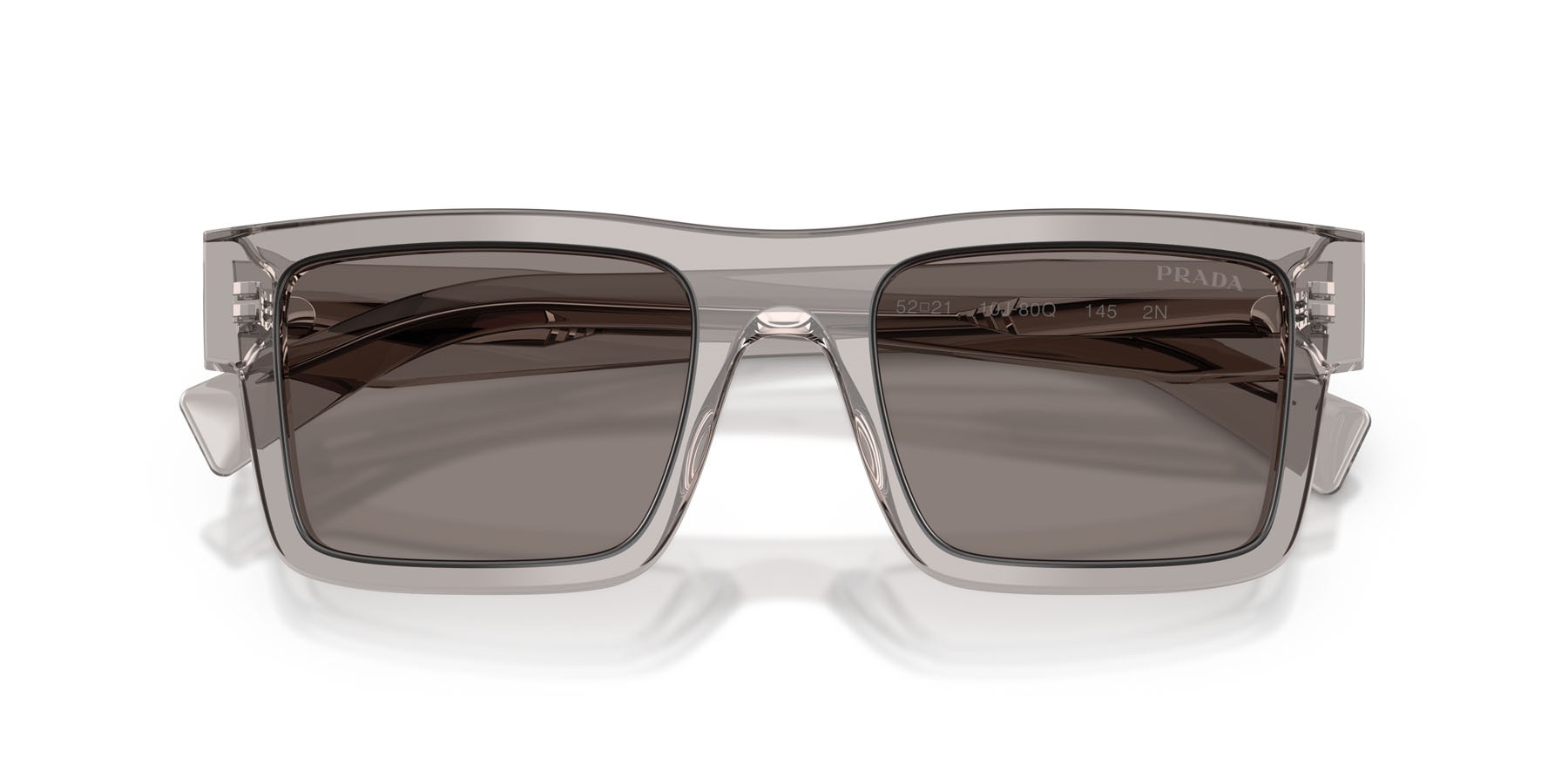 Occhiali da sole Prada PR 19WS (10J80Q) colore hematite forma rettangolare lenti grigio scuro