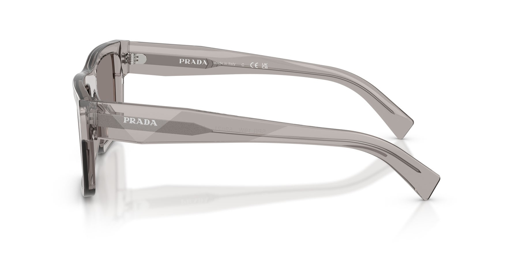 Occhiali da sole Prada PR 19WS (10J80Q) colore hematite forma rettangolare lenti grigio scuro