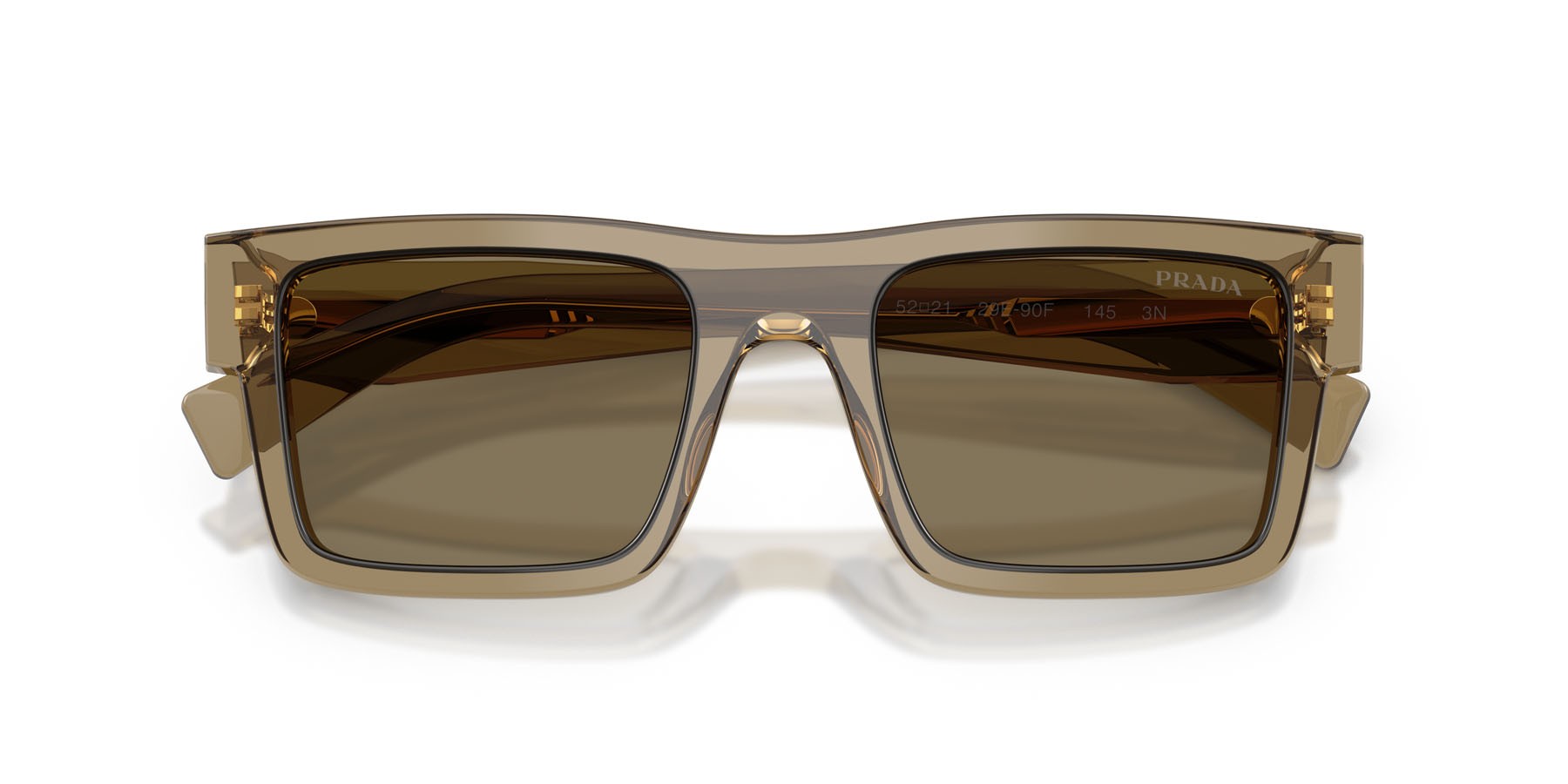 Occhiali da sole Prada PR 19WS (29E90F) colore terra forma rettangolare lenti terra bio