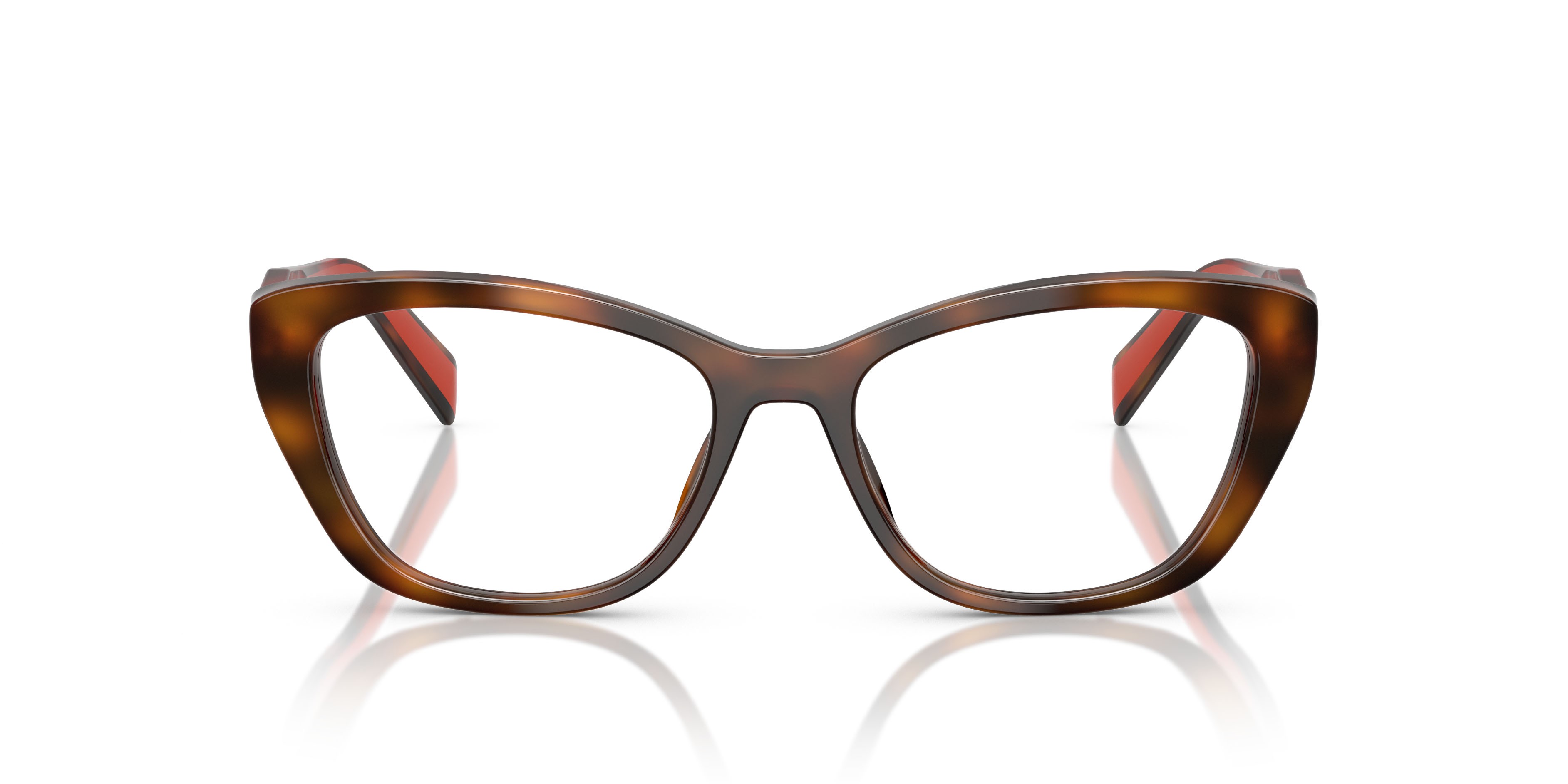 Eyeglasses Prada PR 19WV (01K1O1) color havana juniper shape cat eye lenses lente demo