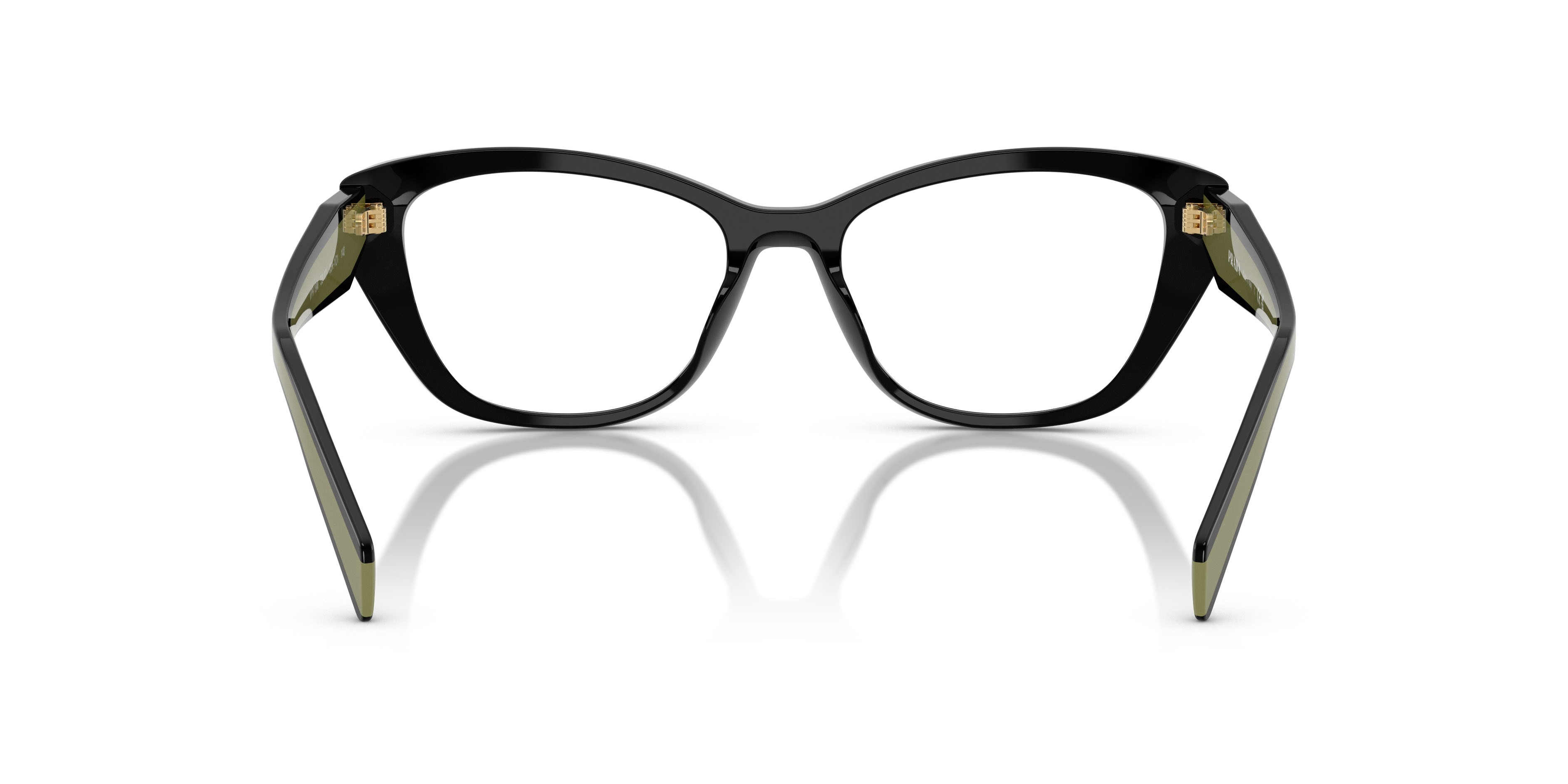 Eyeglasses Prada PR 19WV (03K1O1) color nero shape cat eye lenses lente demo