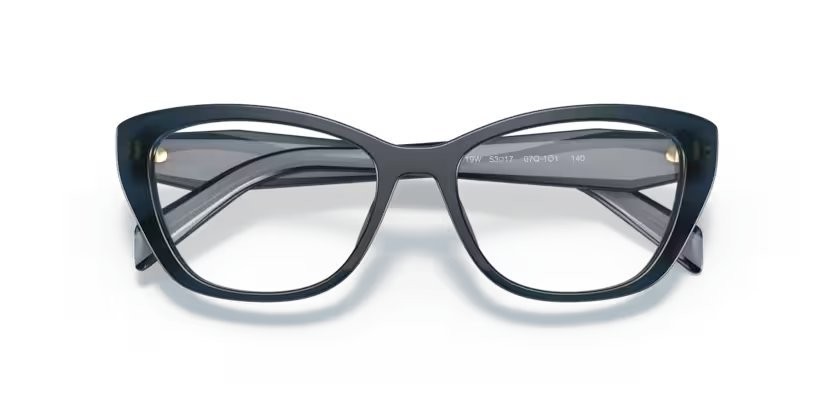Eyeglasses Prada PR 19WV (07Q1O1) color opal astral shape cat eye lenses demo lens