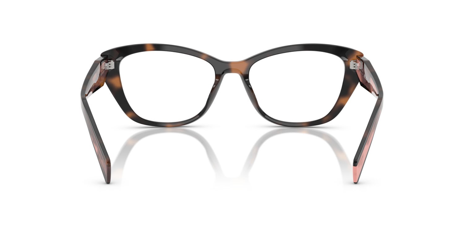 Eyeglasses Prada PR 19WV (23A1O1) color malva tartarugato shape cat eye lenses lente demo