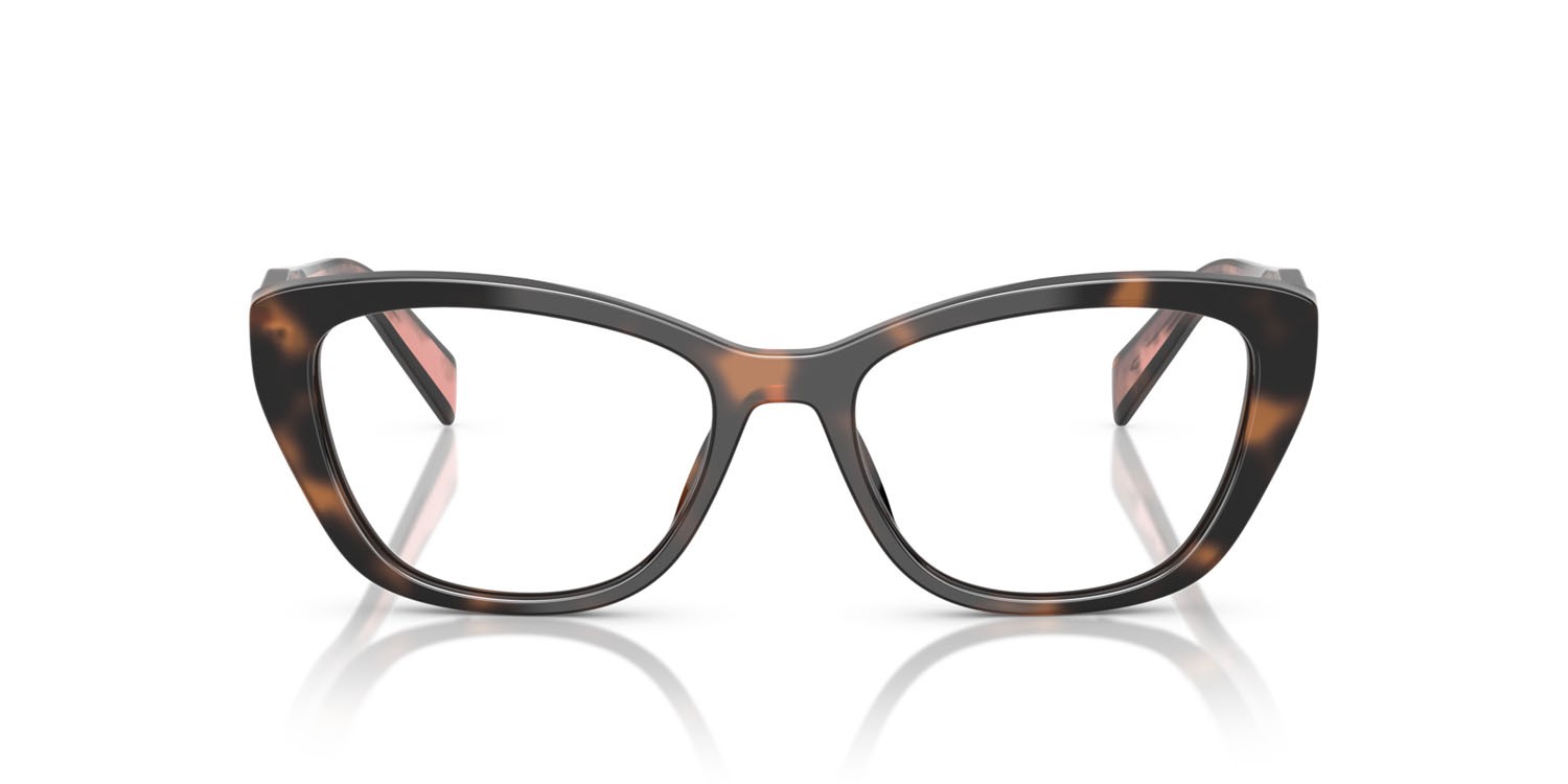 Eyeglasses Prada PR 19WV (23A1O1) color malva tartarugato shape cat eye lenses lente demo
