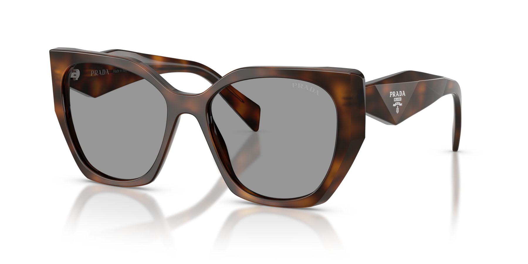 Sunglasses Prada PR 19ZS (20D50Q) color juniper tartarugato shape square lenses grigio