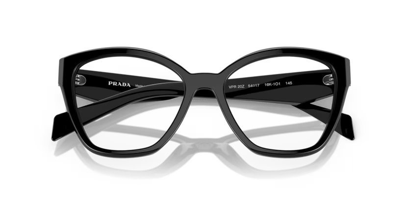 Eyeglasses Prada PR 20ZV (16K1O1) color nero shape irregular lenses lente demo