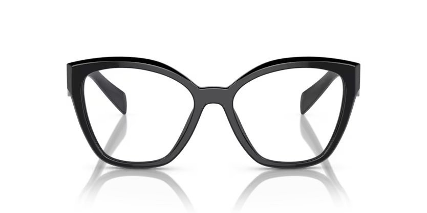 Eyeglasses Prada PR 20ZV (16K1O1) color nero shape irregular lenses lente demo