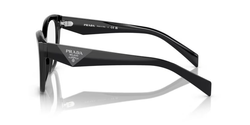Eyeglasses Prada PR 20ZV (16K1O1) color nero shape irregular lenses lente demo