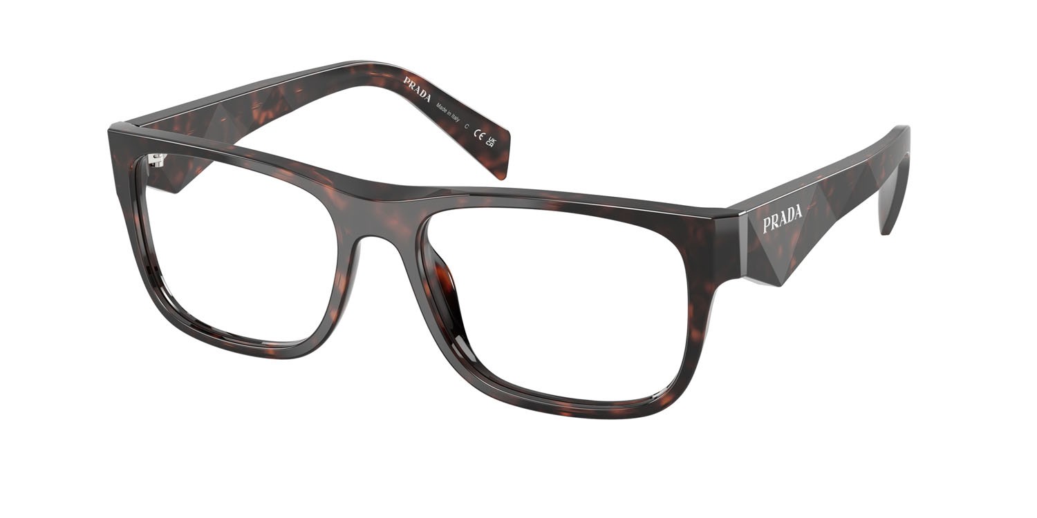Eyeglasses Prada PR 22ZV (17N1O1) color root tartarugato shape square lenses lente demo