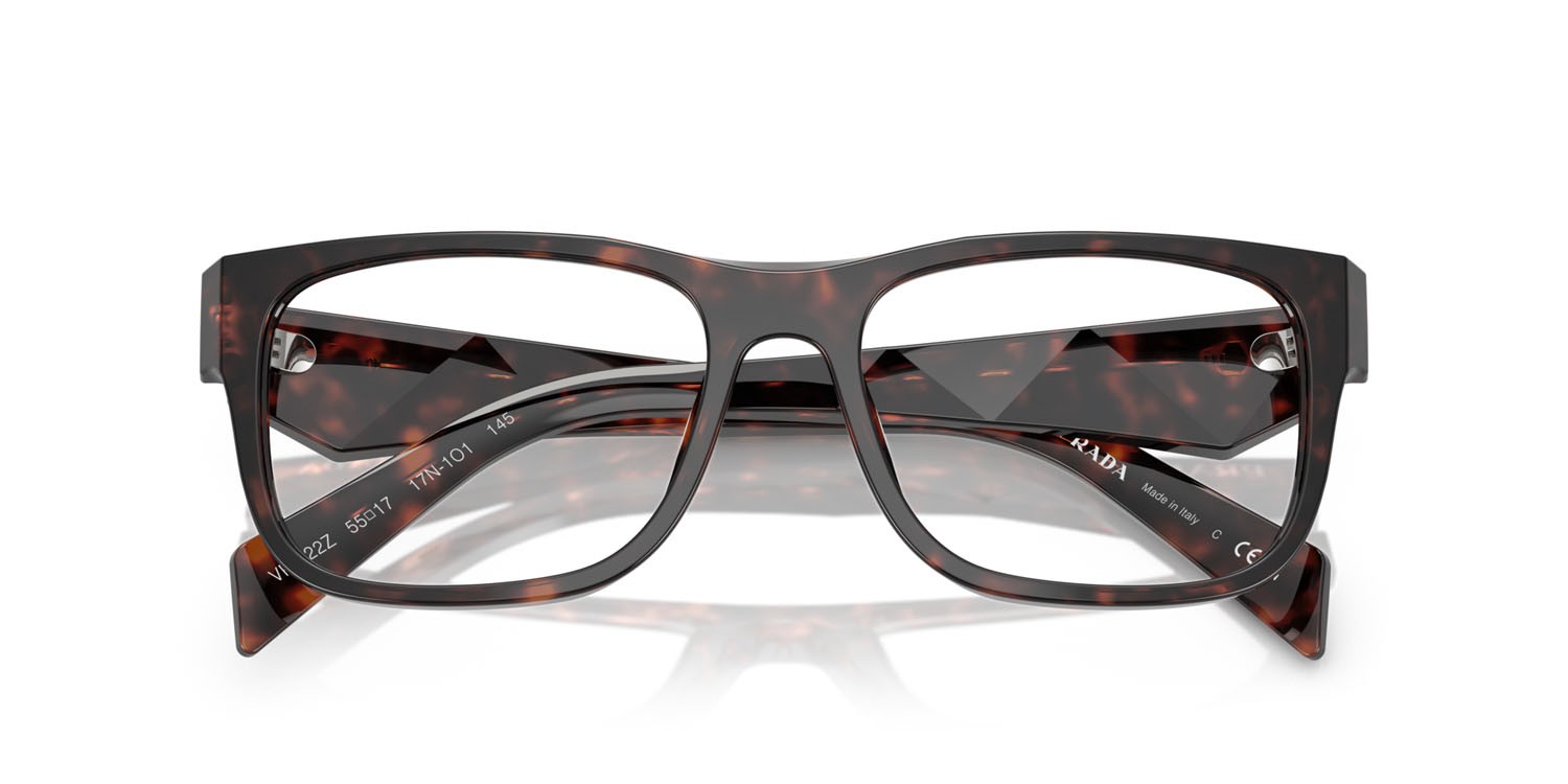 Eyeglasses Prada PR 22ZV (17N1O1) color root tartarugato shape square lenses lente demo