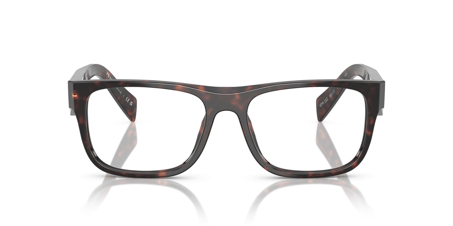 Eyeglasses Prada PR 22ZV (17N1O1) color root tartarugato shape square lenses lente demo