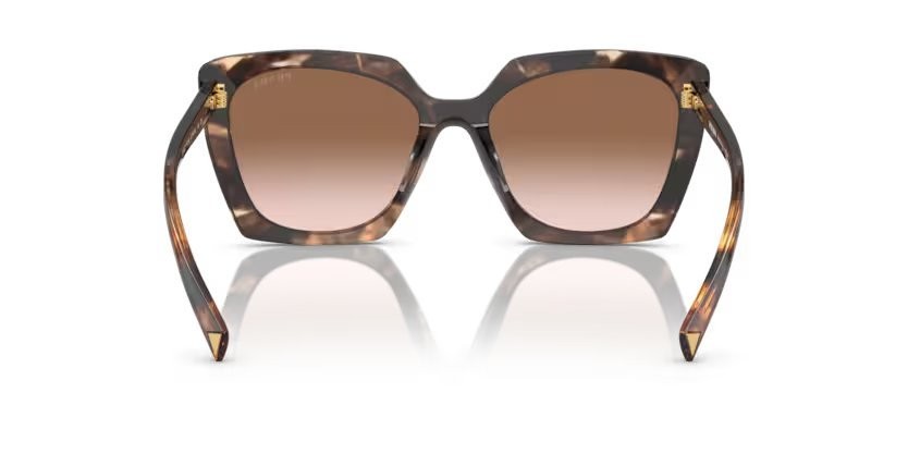 Sunglasses Prada PR 23ZS (07R0A6) color caramello tartarugato shape square lenses marrone sfumato