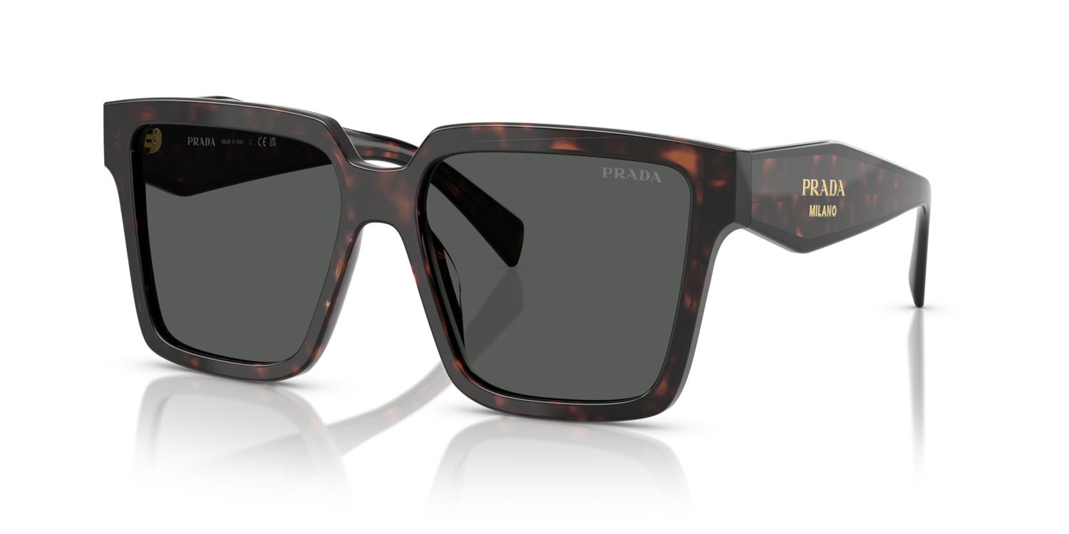 Sunglasses Prada PR 24ZS (17N40L) color root tartarugato shape square lenses grigio scuro